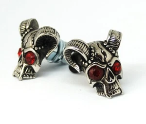 2 Totenkopf Skull Schrauben Kennzeichen Stammes,motorrad,chopper,Dämon,Teufel, - Picture 1 of 4