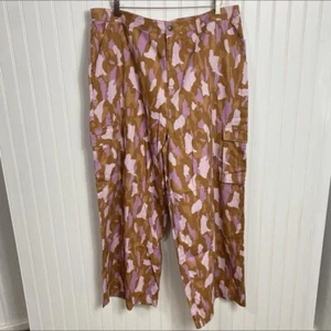 Nordstrom Neu mit Etikett Camouflage braun rosa Damenhose neu 2X - Bild 1 von 4