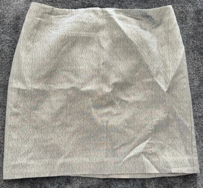 Ann Taylor Factory - Nueva falda plateada para mujer, talla 8P, seda/metálica/algodón Foto 1 de 4