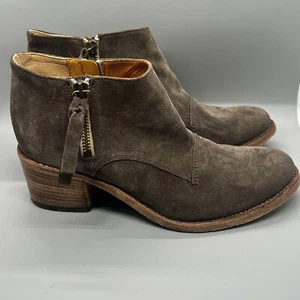 Alberto Fermani Brown Suede Ankle Boots Dual Zipper Sz 37.5 Women’s - Picture 1 of 10