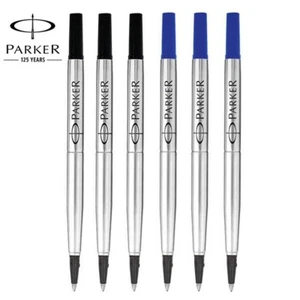Parker Pen Rollerball Refill x 2 in Blue or Black Medium or Fine Tip - Picture 1 of 3