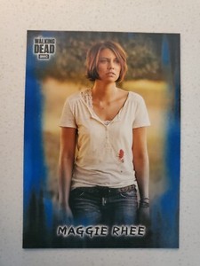 2018 Topps Walking Dead Hunters and Hunted BLUE Parallel #4 Maggie Rhee #30/50