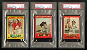 1974 WONDER BREAD WILLIE LANIER GENE UPSHAW PAUL WARFIELD PSA/DNA AUTOGRAPH PSA