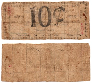 Philippines 1943 Balangiga Samar 10 Centavos Note SMR#172 Signed Lined Paper - Picture 1 of 4