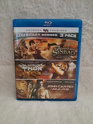 Legendary Heroes -  Sinbad /  Thor / John Carter Of Mars (Blu-Ray ) EUC! - Image 1 of 4