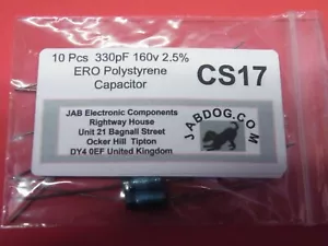 10 Pcs ERO Polystyrene Capacitor 330pF 2.5% 160v 5g CS17 - Picture 1 of 5