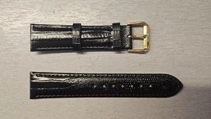 Banda 133 Teju Lizzard Pattern Black Leather Watch Band 16mm to 22mm - Bild 1 von 3