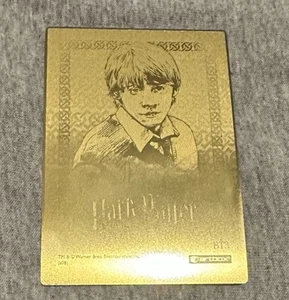 Artbox: Harry Potter "RON WEASLEY" #BT3 Gold Metal Trading Card - Picture 1 of 2