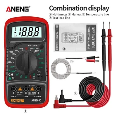 ANENG AN8205C Digital Multimeter AC/DC Spannung Strom Ohm Tester mit Thermoeleme - Bild 1 von 4