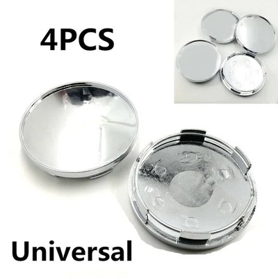 High Quality 4Pcs 68mm Chrome Silver ABS Car Auto Wheel Center Hub Caps Covers - Image 1 of 4