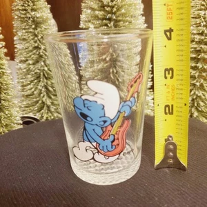 Extremely Rare Bass Guitar Smurf Drinking Glass-70's/80's -Vintage-HARD TO FIND! - Picture 1 of 16