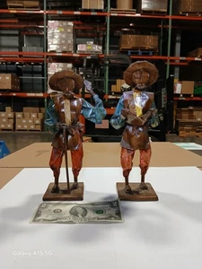 2er Set Vintage 70er Jahre Handarbeit Mexikanische Volkskunst Pappmaché Figuren Mexiko - Bild 1 von 13