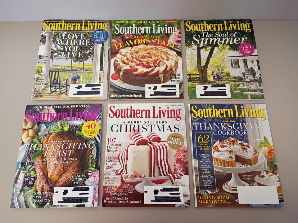 Lot Of 6 Magazines SOUTHERN LIVING (2)2014 (4) 2015  Foto 1 de 3