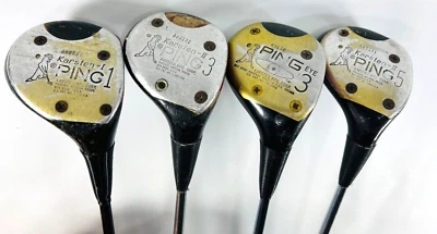 Juego de 4 palos de madera de calle vintage Ping Eye 3 y Karsten l y ll - 1, 3, 3 y 5 Foto 1 de 4