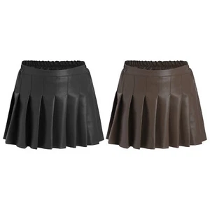 Kids Girls Short Dress Sport Skirt Cosplay Miniskirt Parties Fashion Skater PU - Picture 1 of 30