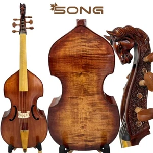 Geschnitzte Pferdekopf Viola da Gamba, 6 Saiten 27" Gamba, sanfter resonanter Klang - Bild 1 von 12