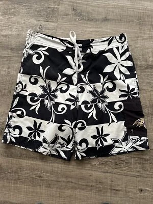 Baltimore Ravens Men’s Black & White Swim Trunks Hawaiian Print Size S - Image 1 of 4