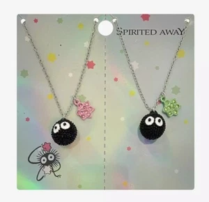 Studio Ghibli Spirited Away Soot Sprite Candy Bling Best Friend BFF Necklace Set - Picture 1 of 2