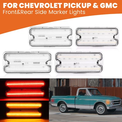 4PCS LED For Chevrolet C10 & GMC C15/C1500 Pickup Truck 68-72 Side Marker Light - Image 1 of 4