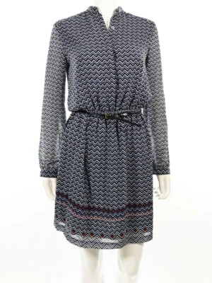 Vestido camisa manga longa listrado em ziguezague Max Studio 139204 feminino tamanho X-pequeno - Imagem 1 de 3