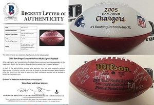 2005 Chargers #1 Defense Signed Hand Painted Football BAS COA Shawne Merriman + - Picture 1 of 24