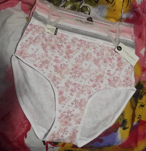 5 NEW LAURA ASHLEY LS9221 5PKPB SIGNATURE WAISTBANDS COTTON BRIEF PANTIES XL - Picture 1 of 2