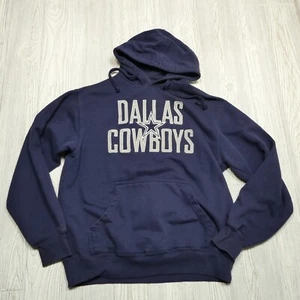 VINTAGE Dallas Cowboys Hoodie Adult M Blue Embroidered Spellout Sweatshirt - Picture 1 of 7