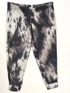 Jenni Lounge Jogger Pants Women X-Large Soft Stretch Elastic Waist Black Tie-Dye - Picture 1 of 14