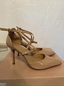 Thalia Sodi Women's Valencia Crisscross Ankle-Strap Pumps Nude Patent Size 5 - Picture 1 of 5