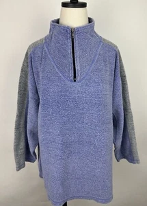 Vintage 90er Fleece Pullover DAMEN L Flieder Lila Meliert Grau Sportlich Relaxed - Bild 1 von 13