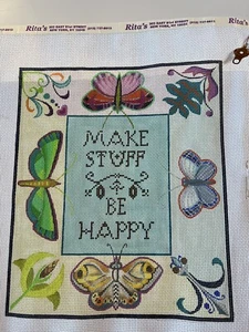 Karen Hennessy Zecca Designs MAKE STUFF BE HAPPY 13m Nadelspitze Leinwand  - Bild 1 von 12