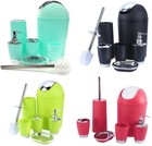 BATHROOM SET 6 PIECE ACCESSORY BIN SOAP DISH DISPENSER TUMBLER TOOTHBRUSH HOLDER