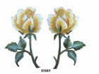 #5705Y Lot 2Pcs /Pair Yellow Rose Flower Embroidery Iron On Appliqué Patch