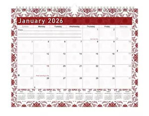 2026 Monthly Spiral-Bound Wall/Desk Calendar - 12 Months - (Edition #014) - Picture 1 of 5