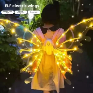 Glowing Butterfly Wings Toy with Music and Lights for Kids - Fairy Dress Up Gift - Picture 1 of 14