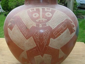 LARGE VINTAGE NICARAGUAN ? POTTERY UNKNOWN POTTERY ORIGIONAL ETCHINGS MAY LATER - Picture 1 of 11