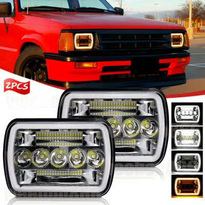 2Pcs 7x6'' 5x7'' LED Headlights Hi/Lo Beam Lamp Blub For Mazda B2200 B2000 B2600 - Image 1 of 4