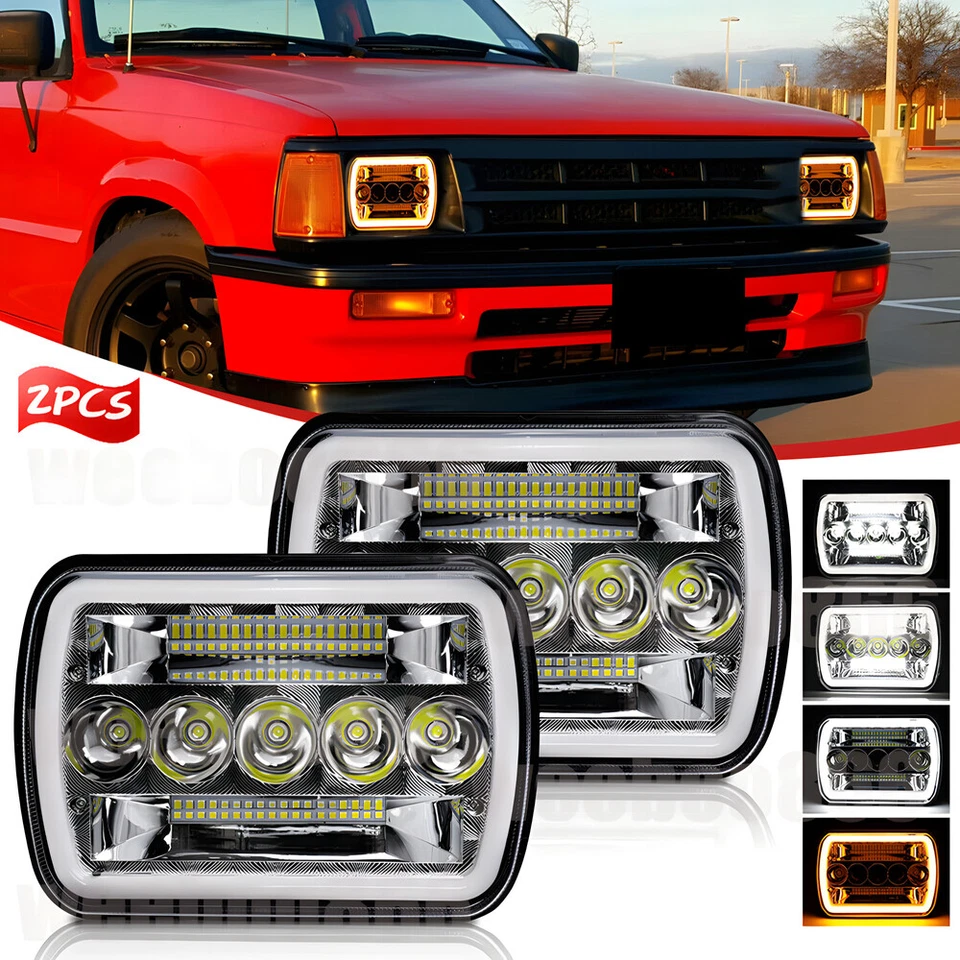 2Pcs 7x6'' 5x7'' LED Headlights Hi/Lo Beam Lamp Blub For Mazda B2200 B2000 B2600 - Image 1 of 4