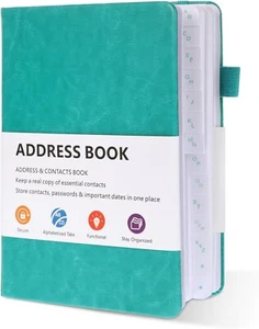 Address Book With Alphabetical Tabs Hardcover Password Keeper Telephone Book - Picture 1 of 6