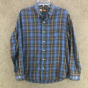 VTG Wrangler Blue Plaid Button Down Long Sleeve Western Shirt Size L Made in USA - Picture 1 of 14