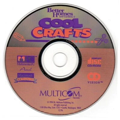 Better Homes & Gardens: Cool Crafts (Age 3-12) CD,1996 Win/Mac -NEW CD in SLEEVE - Image 1 of 3