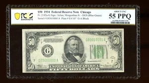 DBR 1934 $50 DGS FRN Chicago Fr. 2102-Gdgs PCGS-B 55 PPQ Serial G03610001A - Picture 1 of 2