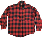 Vintage The Spaide Shirt Men Large Union Made 100% Wool Buffalo Plaid Red Black 