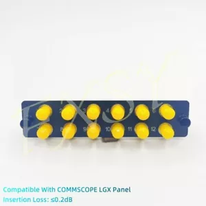 Fiber Optical Adapter Panel with 12 ST Simplex SM OS2 Compatible COMMSCOPE LGX - Picture 1 of 5