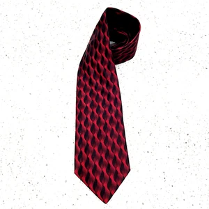 LAMBERTI Italy Men’s Necktie 100% Silk Red Black 57" x 3.75 Woven Geometric - Bild 1 von 7