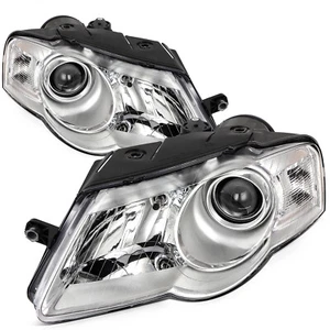 Chrome Headlights Headlamps For 2001-2004 2005 Volkswagen VW Passat Left+Right - Picture 1 of 13