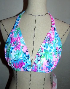 Lilly Pulitzer Arika Dreieck Bikini-Oberteil ""PARADISE PETALS"" Größe 10 neu mit Etikett $ 78 - Bild 1 von 4