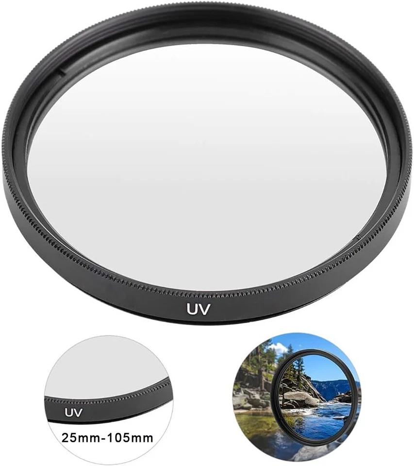 New UV Filter 25/25.5/27/28/30/30.5/34/37/39/40.5/43/46/49-105mm for Camera Lens - Image 1 of 4