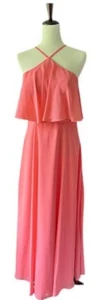 Abito Allure Bridals damigelle donna Halter linea A formale rosa salmone 10 nuovo senza etichette - Foto 1 di 13