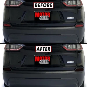 FOR 19-21 Jeep Cherokee Rear Reflector SMOKE Precut Vinyl Tint Overlays - Foto 1 di 6
